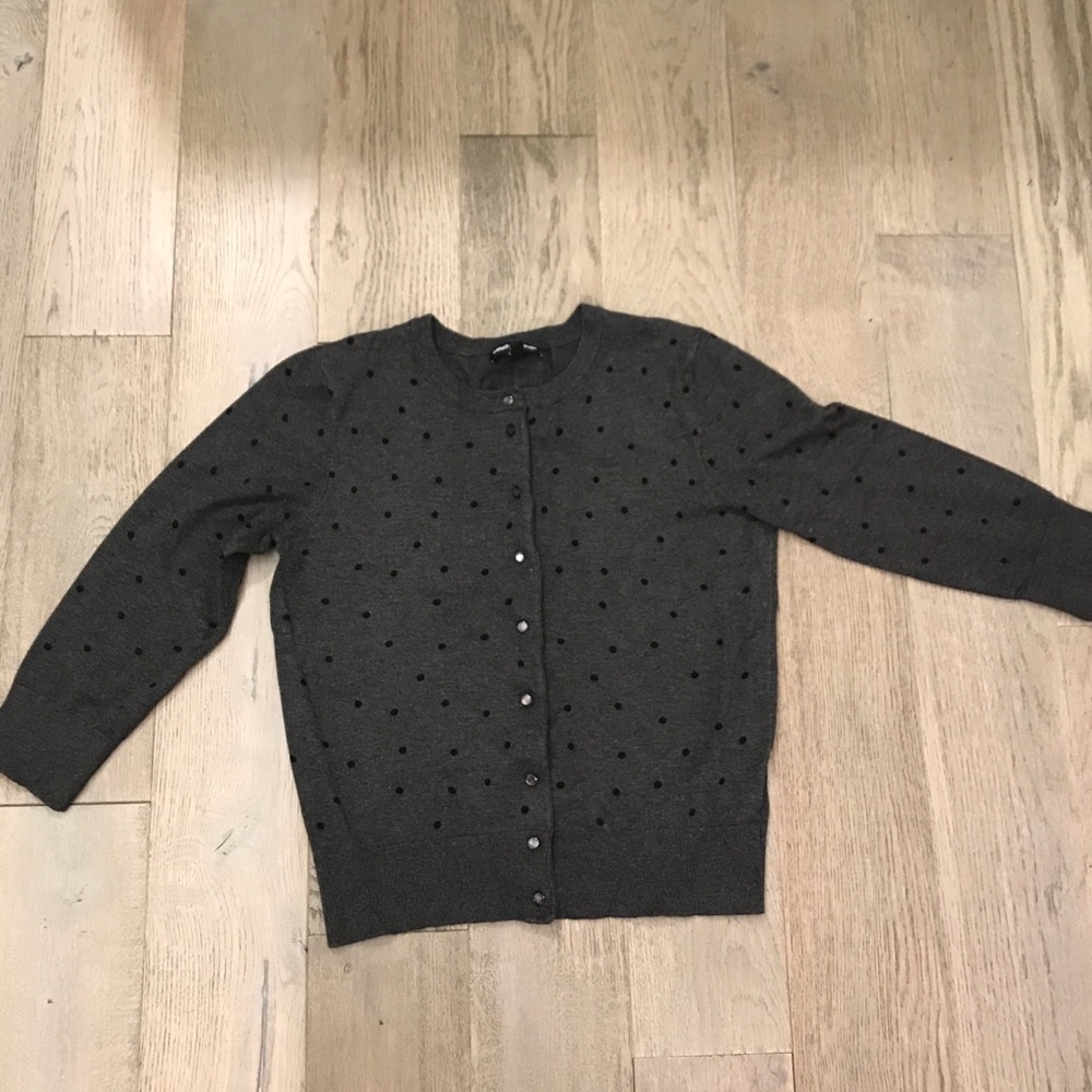 Gray polka dot Cardigan